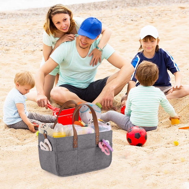 Btomtd Sac de Rangement Pliable Portable Léger Multifonction à Compartiments Modulables, Gris Foncé