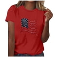 thumbnail image 2 of Xdegoge 4Th of July Patriotic T Shirts for Women USA American Flag Short Sleeve Crewneck Stars and Stripes Glitter Graphic Print Casual Soft Summer Tops, 2 of 5
