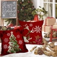 thumbnail image 6 of Outdoor Red Christmas Waterproof Throw Pillow Covers 18x18 Inch Set of 4 Vintage Deer Bear Fox Animal Pillow Cases Christmas Tree Snowflakes Winter Holiday Decor Cushion Case for Patio Garden, 6 of 6