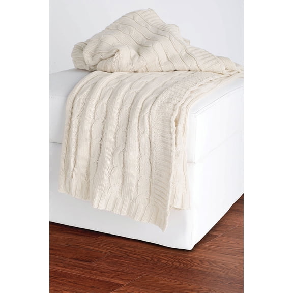 Rizzy Home Cable Knit Sweater Throw, 50" x 60"