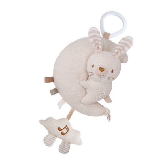 Plush Infant Car Seat Toy With Music Sounds Crib Mobile Toy For Soothing Baby Travel Bed Bells Cartoon Hanger