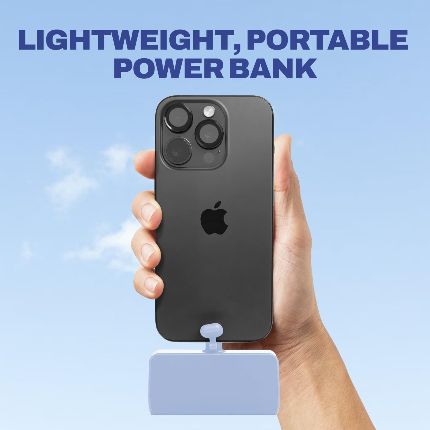 CHARGEWORX Portable Power Bank with LCD Display, Built-in Lightning Connector, Dual Charge Fast Charge Portable Charger 5000mAh, Compatible with iPhone 14, 13, 12 & Older (Coral)