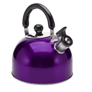 YBM Home Stainless Steel Stovetop Whistling Tea Kettle 3L with Handle, Induction Compatible - Purple