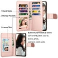 thumbnail image 3 of Samsung Galaxy A03S Phone Case, Leather Wallet Case for Galaxy A03S, Ebizware Credit Card Holder Folio Flip [Detachable] Kickstand Magnetic Cover & Lanyard for Women Men [Rose Gold], 3 of 8