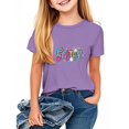 thumbnail image 4 of Girls Easter Tops Holiday Summer Casual Graphic Tees Short Sleeve T-Shirt Fashion Cute Loose Summer Clothes, Purple, 1 Years, 4 of 4