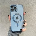 thumbnail image 4 of Magnetic Case for iPhone 13 Pro Case [Compatible with MagSafe] Camera Lens Protector Plating Luxury Cover for Women Men Clear Soft TPU Shockproof Protective Phone Case - Light Blue, 4 of 6
