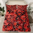 thumbnail image 2 of Feelyou Red Rustic Leaves Bed Sheets, Branches Botabical King Sheets, Teens Adult Women Men Sheet Set, Microfiber Bedroom Decor, 4pcs, 2 of 7