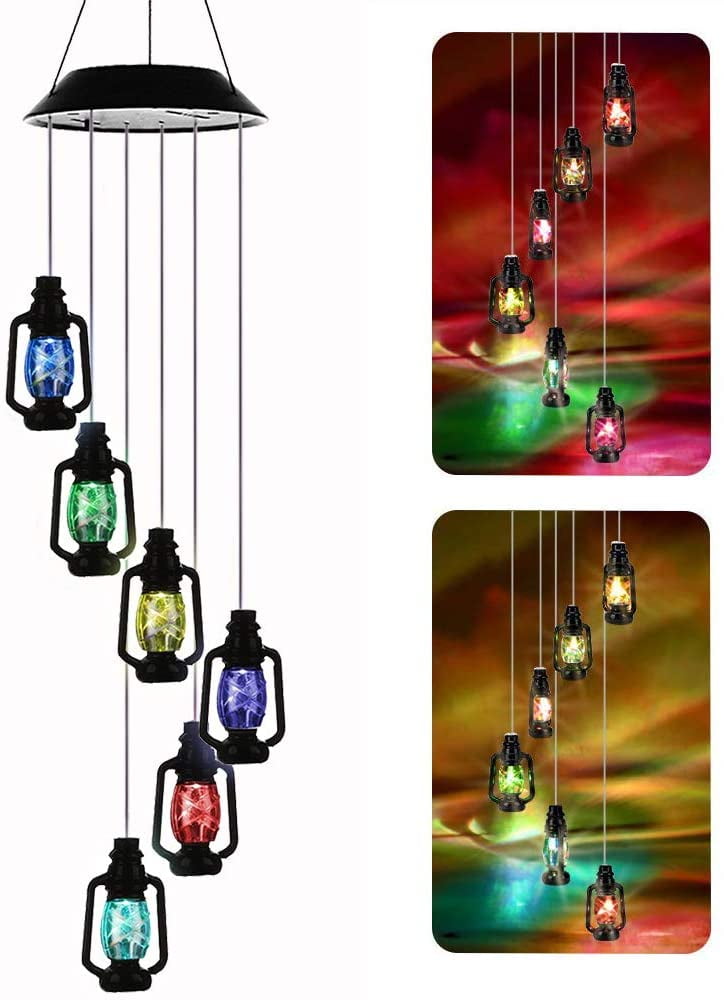 LED Solar Light Romantic Wind Chime Lamp Color Changing Solar Panel Lucky Bottle 