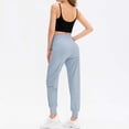 thumbnail image 5 of Womens Yoga Pants Pocket Stretchy Breathable Slim Fit Solid Print Jogger Sport Pants for Workout Wear Light Blue L, 5 of 6