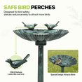 thumbnail image 4 of Magshion 28" Outdoor Garden Green Pedestal Bird Bath with Solar Pumb, for Patio Backyard Décor, 4 of 9