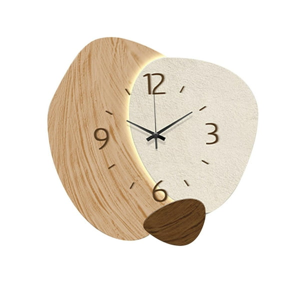 Kuntesetty Nordic Wall Clock Creative Stylish Home Decor Decorative Clock Simple Wall Decor brown