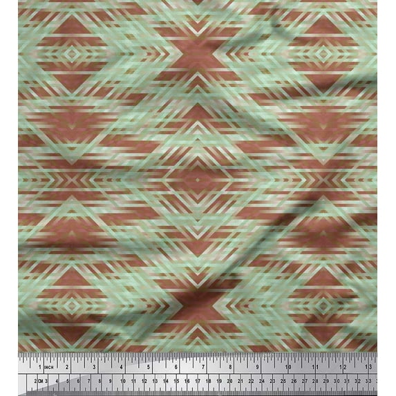 Soimoi Cotton Poplin Fabric Stripe & Argyle Check Decor Fabric Printed Yard 56 Inch Wide