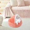 thumbnail image 1 of Lit Semi-Fermé pour Chat d'Hiver pour Usage Intérieur avec style de Remplissage pour un Repos Confortable, 1 of 3