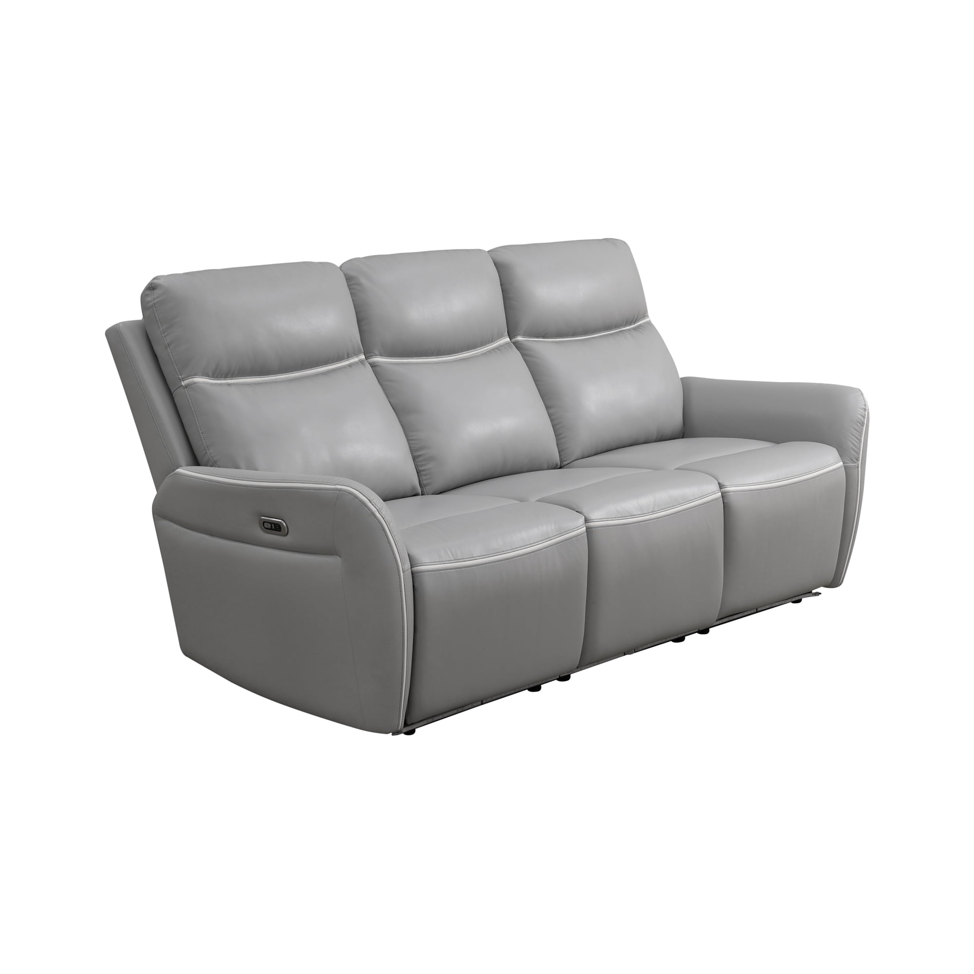 Gewnee Power Reclining Multifunctional Sofa with USB & Wireless Charging, Air Leather, Storage Console, Living Room,Silver Gray