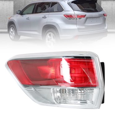 Labwork Passenger Side Outer Tail Light For 2014-2016 Toyota Highlander – Halogen, Clear & Red Lens (Replaces 815600E100)