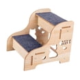 thumbnail image 1 of Milaget Cat Steps Wooden Pet Stairs Non Slip Ramp for Doggy Elderly Pets Bed Sofa Ladder 2 step, 1 of 8