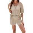 thumbnail image 1 of Birdeem Printemps et Été Mode Ajourée Ensemble Décontracté à Manches Courtes et Col en V pour Femmes, 1 of 12