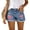 03-Blue, variant on American Flag Jean Shorts Womens High Waisted 1776 Ripped Frayed Hem Stars Stripes Casual Summer Jeans with Pockets L