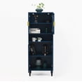 thumbnail image 3 of 63 Inch Tall Storage Cabinet with 2 Glass Display Door and 2 Wood Door, Modern Cabinet with Storage Shelves for Dining Room, Living Room, Bathroom, Office, Blue, 3 of 7