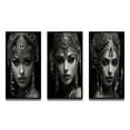 thumbnail image 2 of Designart "Vintage Boho Queen Retro Glamour II" Woman Fashion Photography Framed Wall Art Set Of 3 - Black Glam Frame Gallery Set For Office Decor, 2 of 6