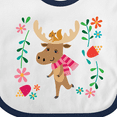 thumbnail image 4 of Inktastic Woodland Moose Spring Flowers Girls Baby Bib, 4 of 4