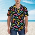 thumbnail image 2 of Xecao Colorful Geometric Dog print Hawaiian shirt - a stylish short-sleeve button-down for men, perfect for casual beach and tropical outings., 2 of 9