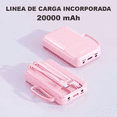 thumbnail image 2 of Mini Power Bank Genérico PB10000 Portátil Rosa 10000mAh con Cables y Linterna, 2 of 3