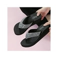 thumbnail image 3 of Daeful Wedge Flip Flops for Women Thong Sandals Ladies Summer Beach Rhinestone Wedding Shoes With Bling, 3 of 4