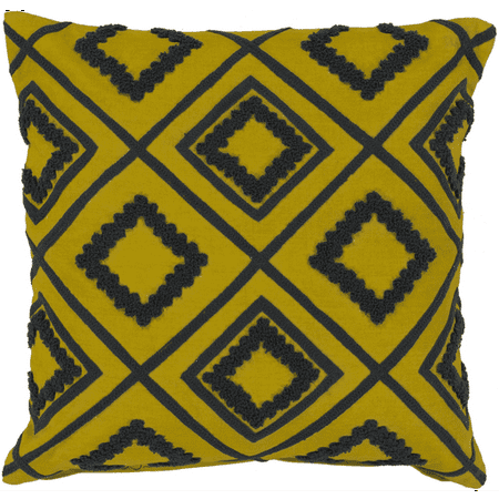 22 Lead Gray And Lemon Yellow Diamond Cotton Decorative