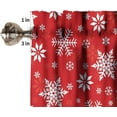thumbnail image 5 of Christmas Kitchen Curtains Valance,Red Floral Snowflake Winter Decor Short Drape for Living Room Farmhouse Rod Pocket Window Treatment 1 Panel 54" W x 18" L Inch, 5 of 6