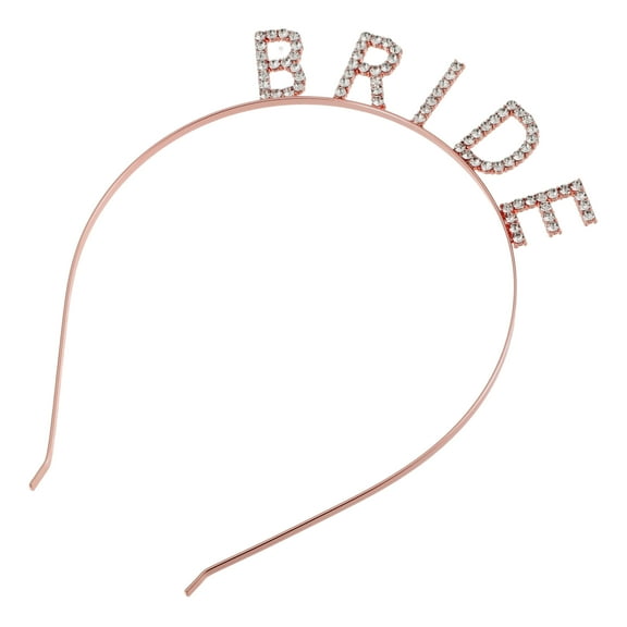 Unique Bargains 1 Pc Elegant Bride Letter Headband for Women for Girls 6.69"x4.72" Rose Gold Tone