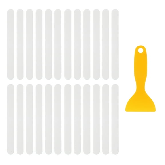 24pcs Non-Slip Bathtub Stickers, Clear Shower Stickers with Scraper for Bath Tub Shower Stairs