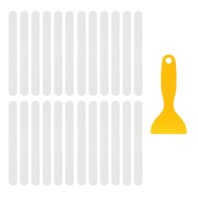 Unique Bargains 24pcs Non-Slip Bathtub Stickers, Clear Shower Stickers with Scraper for Bath Tub Shower Stairs