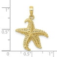 thumbnail image 2 of 20mm 10k Solid Yellow Gold Polished Sea shell Nautical Starfish Pendant Necklace Pendant for Women, 2 of 2