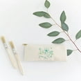 thumbnail image 3 of Personalized Name Aqua Floral Cotton Canvas Pencil Case and Travel Pouch, 3 of 4
