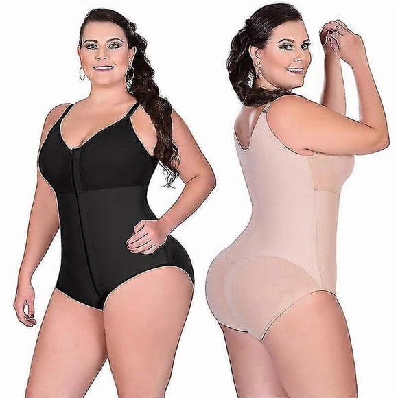 (Complexion-5XL)Women Shapewear Bodysuit Tummy Control Fajas Body Shaper For Women With Zipper Plus Size Shapewear