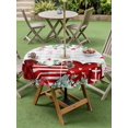 thumbnail image 3 of Outdoor Tablecloth with Umbrella Hole and Zipper, Valentine's Day Round Table Cloth 60 Inch Waterproof Tablecloth, Red Love Heart Eucalyptus Floral Grey Plaid Picnic Table Cover for Patio Camping, 3 of 7
