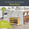 thumbnail image 2 of Pearington 36 Bottle Stackable Modular Wine Rack, 4-Tier Solid Pine Wine Bottle Holder, Free Standing Display Shelf, Wobble-Free Shelves for Kitchen, Bar, and Cellar, 10” x 33.5” x 21”, 2 of 7