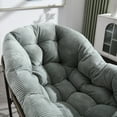 thumbnail image 5 of Light Green Outdoor Rattan Rocking Chair, Padded Cushion Patio Rocker with Steel Frame for Porch, Garden, 5 of 11