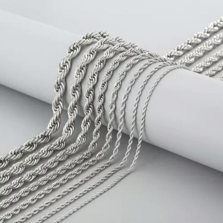 EOEMY 316L Stainless Steel Rope Chain 20