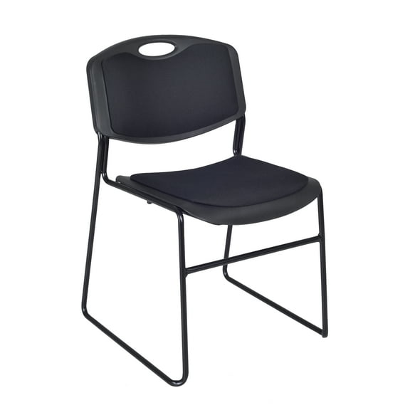Regency Zeng Padded Support Stack Chair (12 pack)- Black