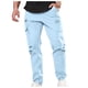 thumbnail image 2 of Pantalones largos para hombre, informales, con múltiples bolsillos, rectos, para exteriores, para fitness, cargo, de poliéster., 2 of 7