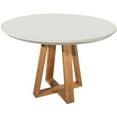 thumbnail image 1 of Duffy Wood 45" Moderne Table à Manger Côtière Ronde en Blanc Cassé, 1 of 6