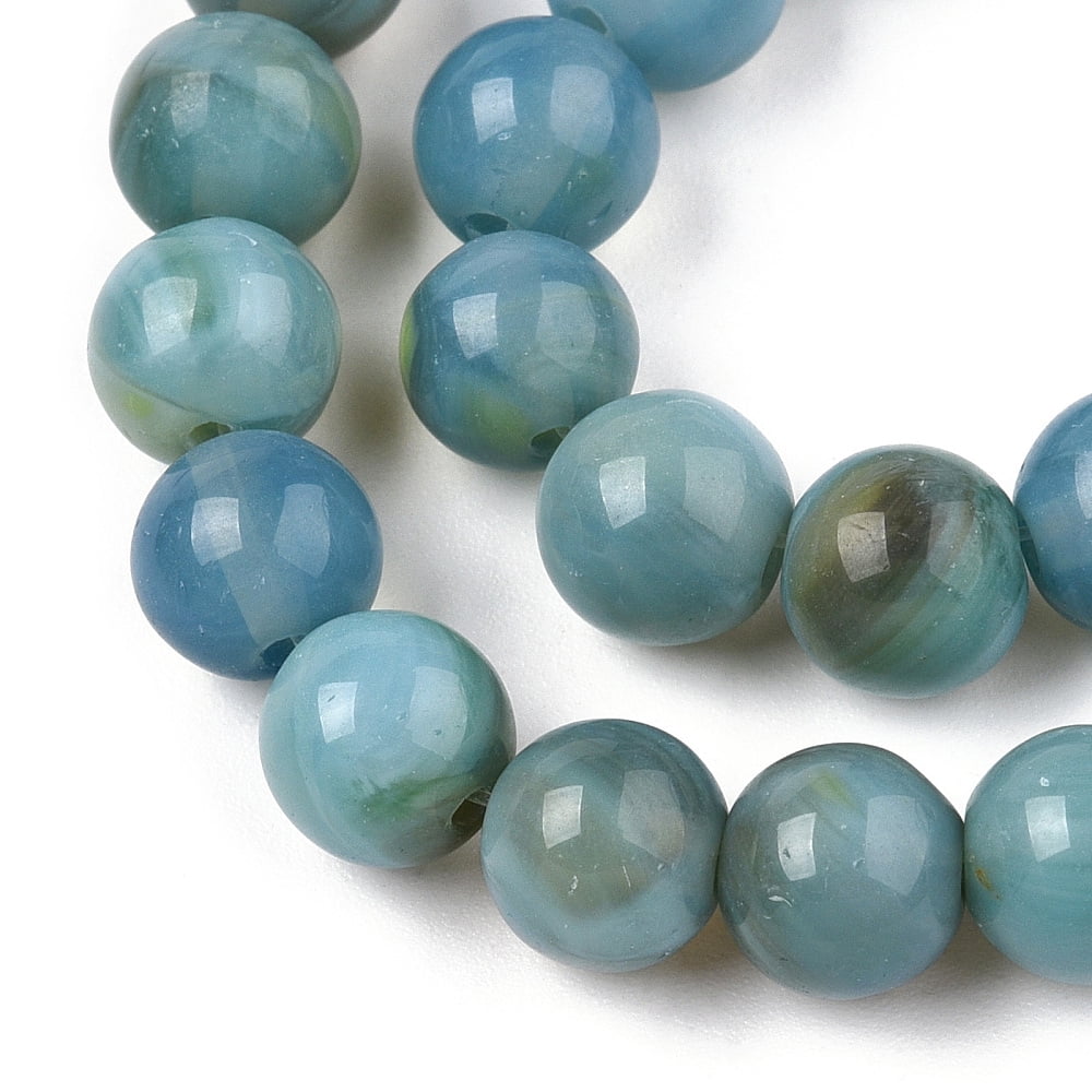 Glass Round Beads Strands Imitation Stones Round Steel Blue 8~8.5x8mm Hole: 1mm about 46~52pcs/strand 14.17''~15.35''(36~39cm)