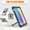 thumbnail image 6 of for iPad 10th Gen 2022 / iPad (A16) 11th Gen 2025 Case, TPU Hybrid Shockproof Protective PC Clear Back Case Cover with Pencil Holder / 360° Swivel Stand / Shoulder Strap for Kids - Black, 6 of 15