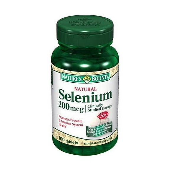 Natures Bounty Natural Selenium Yeast 200 Mcg Dietary Supplements Tablets - 100 Ea