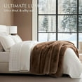 thumbnail image 4 of EVERGRACE Luxury Soft Faux Chinchilla Fur Throw Blanket for Couch, Warm Thick Heavy Winter Throw Blanket 1220GSM for Bed, Fluffy Cozy Mink Blanket with Reversible Velvet, Tawny Mink, 60''x80'', 4 of 8