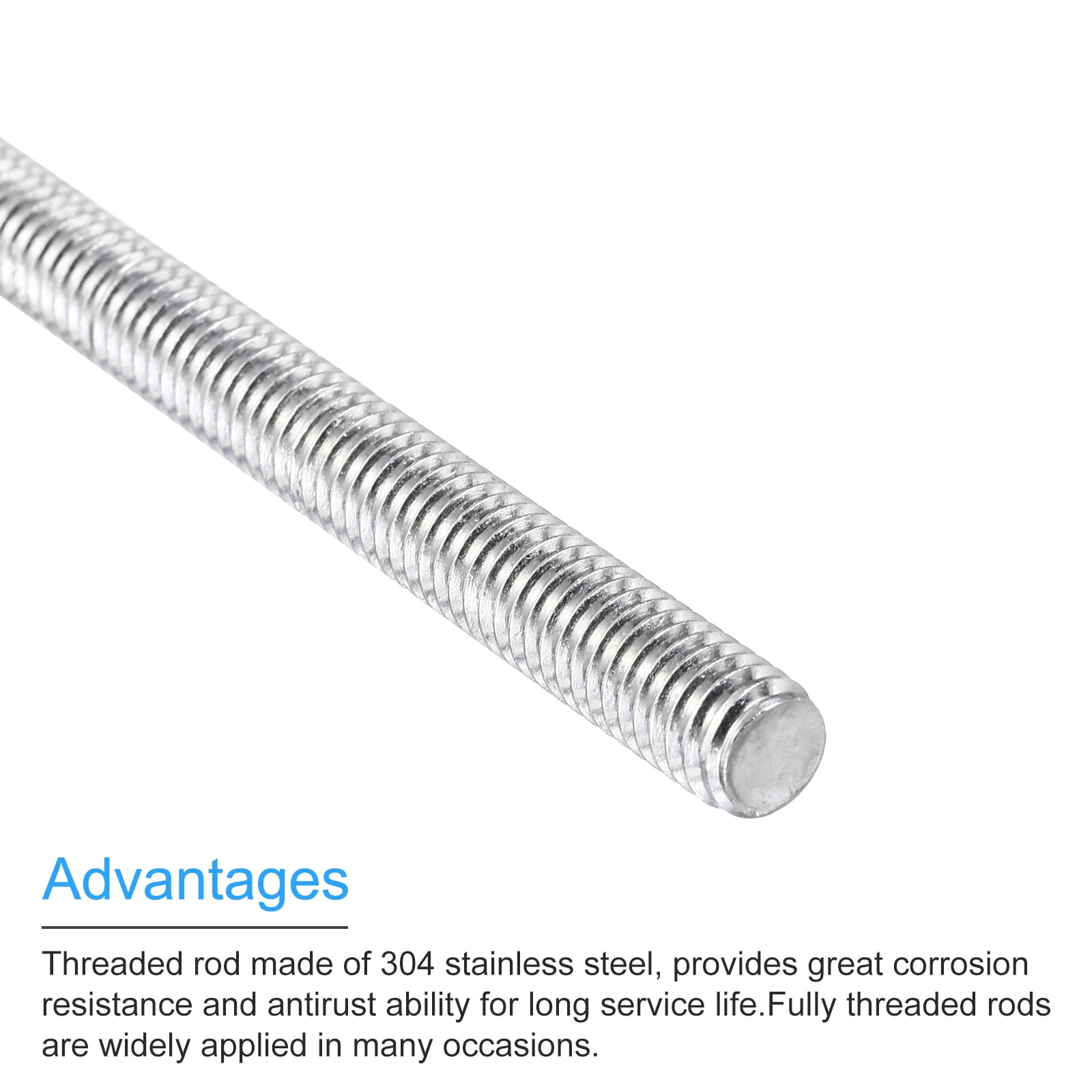 Uxcell Fully Threaded Rod 5/16"-18 UNC Pitch 304 Stainless Steel Right Hand 5.12" 8Pcs