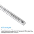 thumbnail image 4 of Tige Entièrement Filetée M8 x 130mm 18mm Pas Acier Inoxydable 304 Main Droite 8 Pcs, 4 of 7