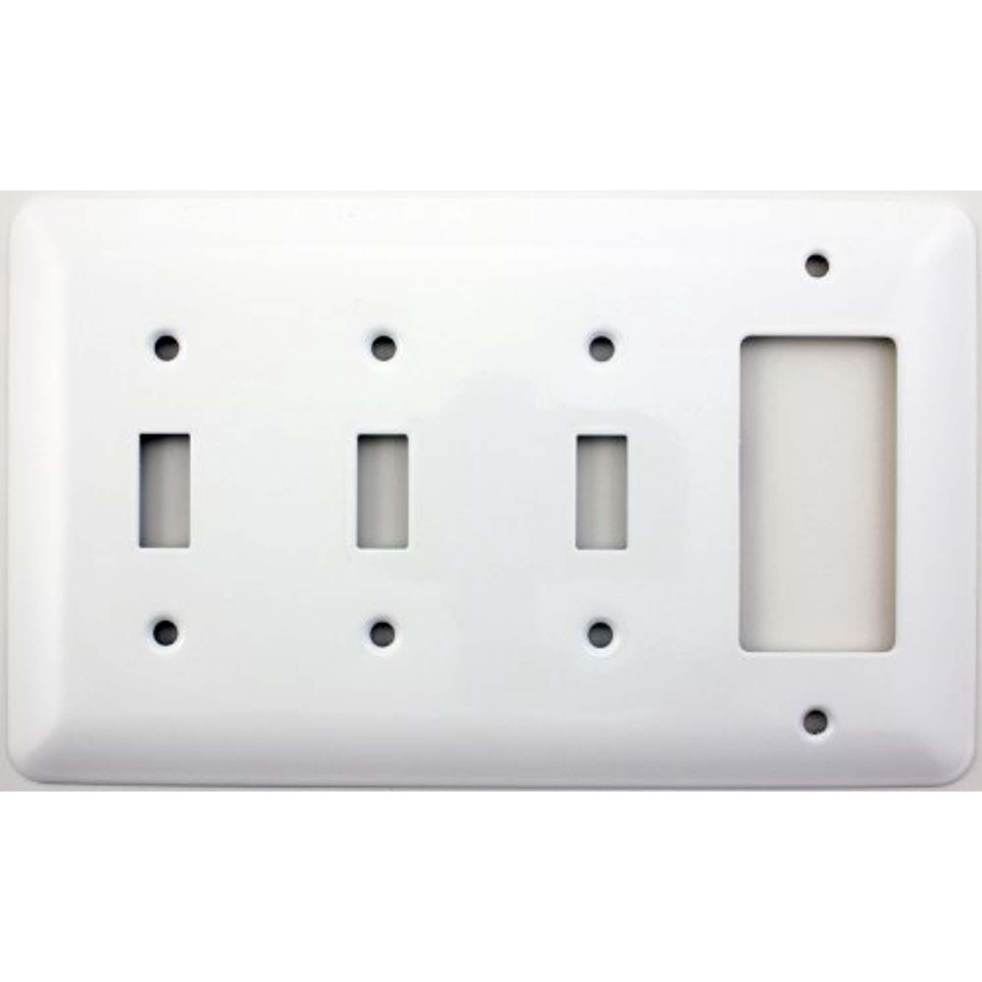 Mulberry Princess Style White Four Gang Combination Switch Plate Three Toggle Light Switch Openings One Gfi Rocker Opening Walmart Canada